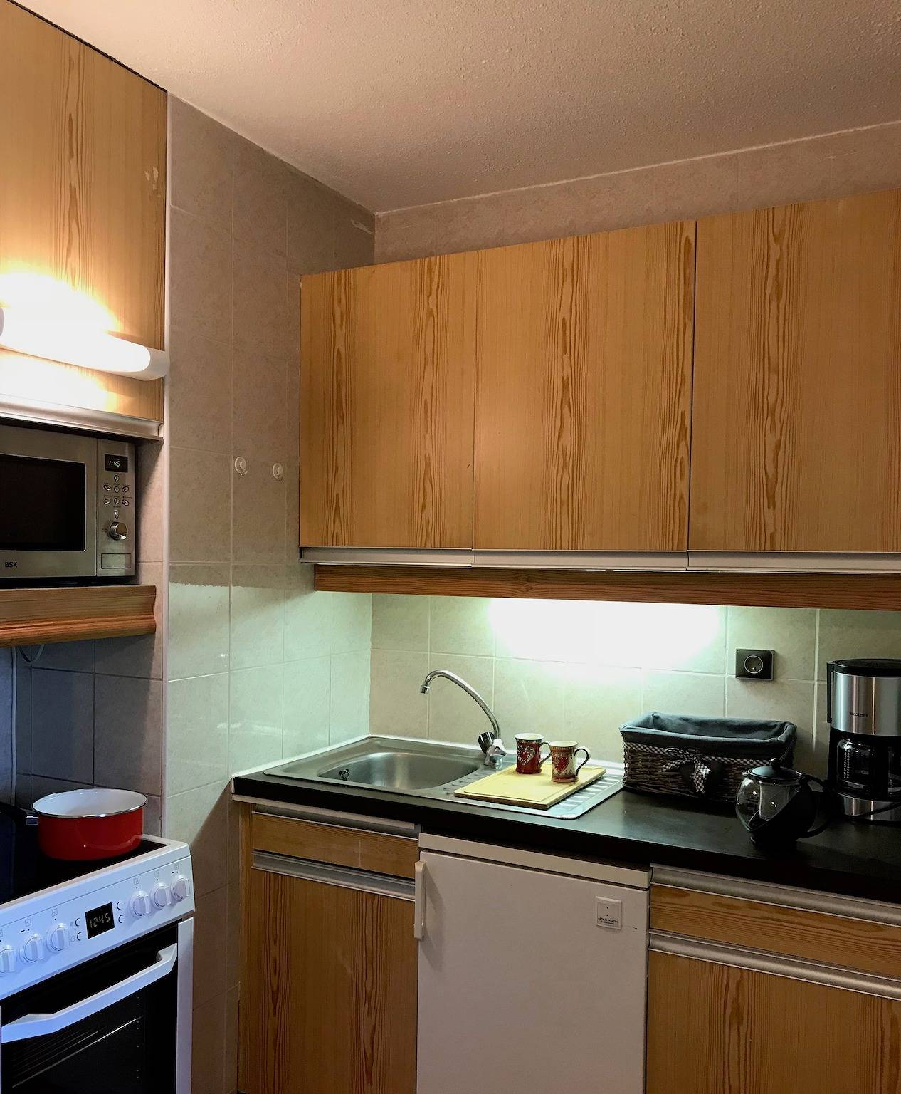 Gehele studio, Studio 'Les 2 Alpes, aan de piste F3' met bergzicht en balkon in Vénosc, Les Deux Alpes