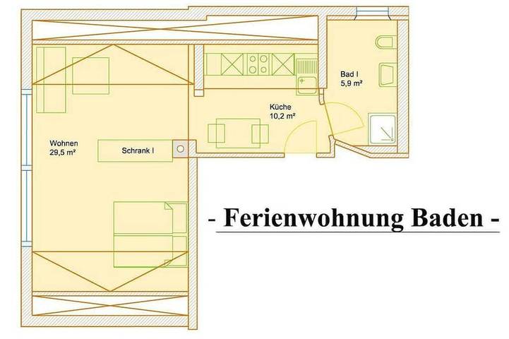 Ferienwohnung für 2 Personen, mit Garten