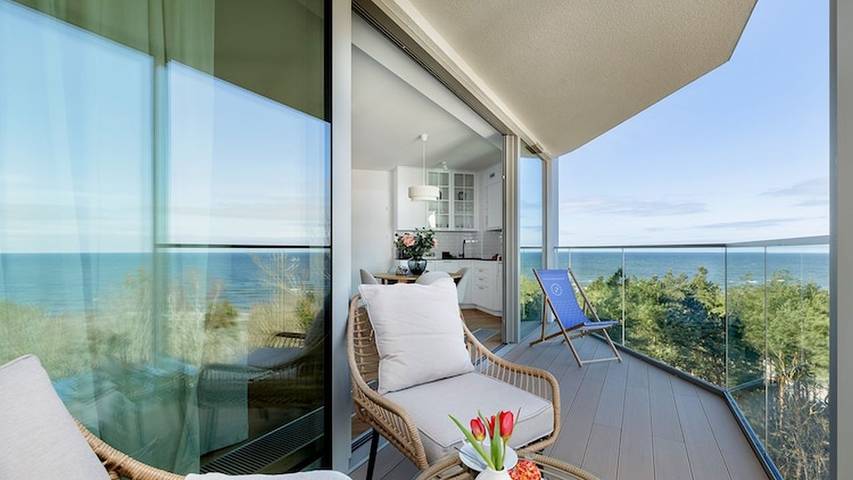 Ferienwohnung für 5 Personen, mit Balkon und Sauna sowie Whirlpool und Pool, mit Haustier in Pobierowo