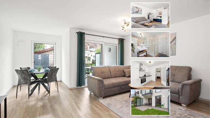 Ferienwohnung für 4 Personen, mit Terrasse und Garten sowie Ausblick