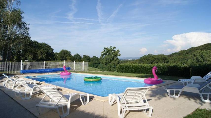Maison de vacances pour 6 personnes, avec piscine ainsi que vue et terrasse