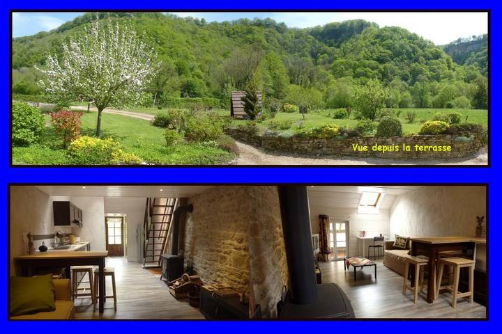 Gîte pour 2 personnes, avec Terrasse ainsi que Jardin et Vue à Fay-en-Montagne