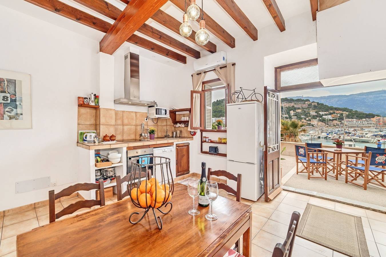 Mit Panoramablick auf die Bucht – Casa Cas Mariner in Port de Sóller, Sóller