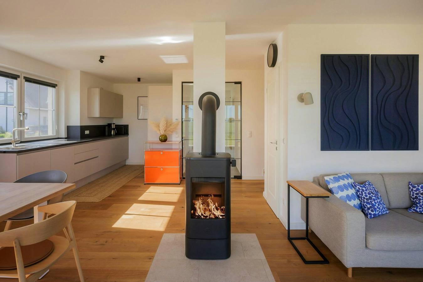 Design-Rückzugsort mit Kamin, Sauna und Weitblick in Lancken, Dranske
