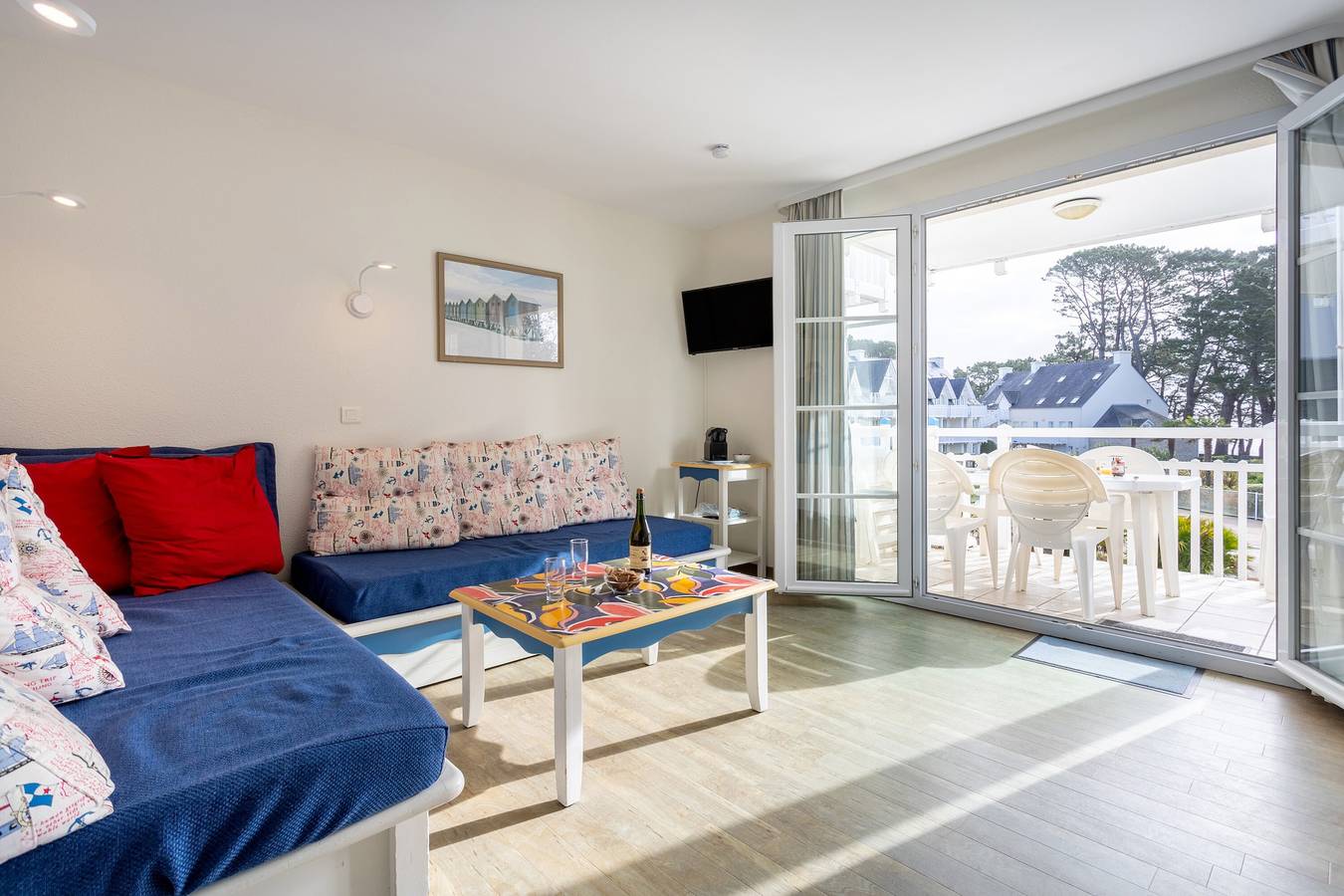 Ganze Wohnung, La Parenthèse Bleue – Meerblick und Pool in Fouesnant, Côte de Cornouaille