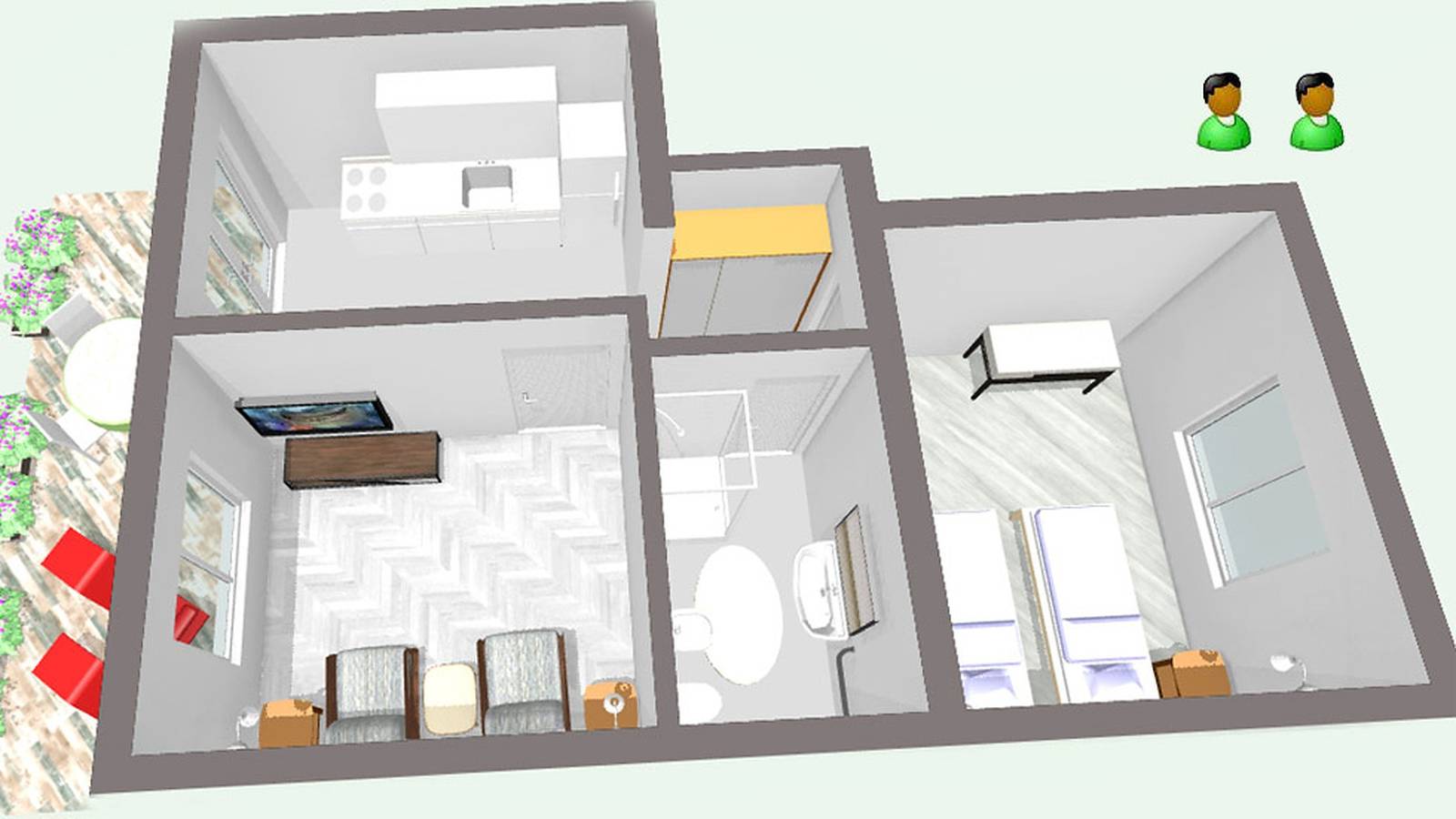 Geheel appartement, Vakantieappartement voor 2 personen met balkon/terras in Okrug Gornji, Čiovo