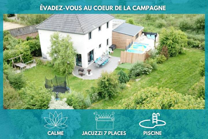Maison de vacances pour 12 personnes, avec sauna et vue ainsi que piscine et jardin, animaux acceptés