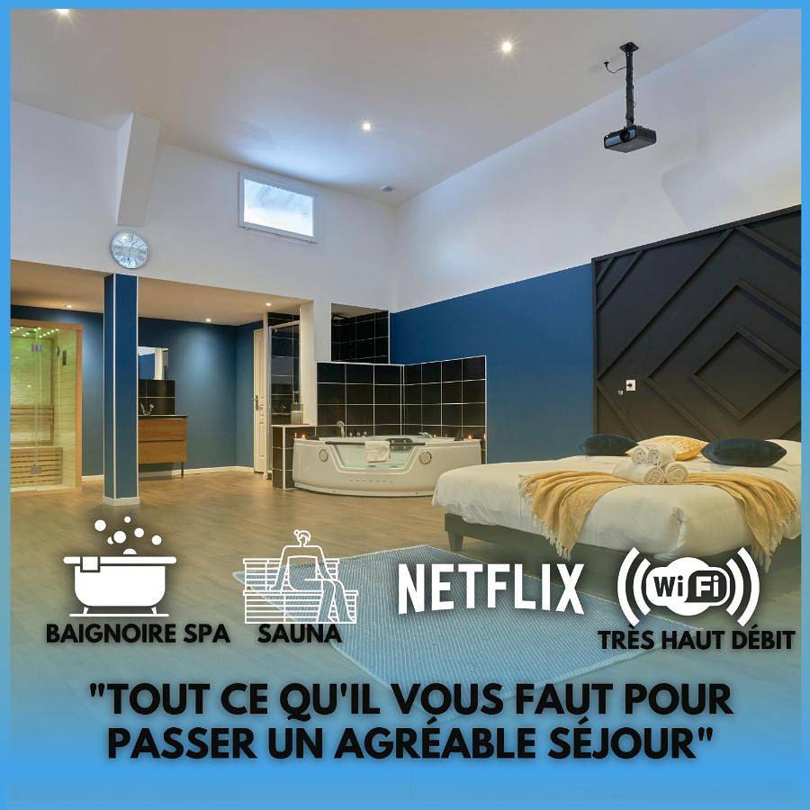 Appartement entier, Ng Prestige - Nain I Suite Spa Privatif Premium I Jacuzzi - Sauna - Netflix - Projecteur in Roubaix, Région de Lille