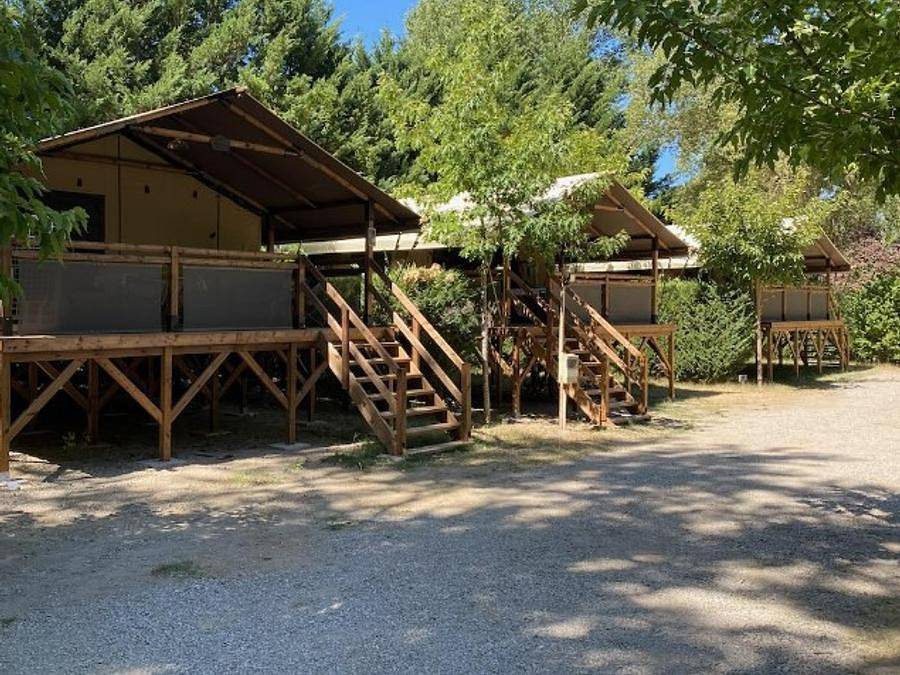 Flower Camping La Rivière - Safarizelt 5 personen - Lodge auf Stelzen Komfort+ 46m² in Saint-Maime, Regionaler Naturpark Luberon