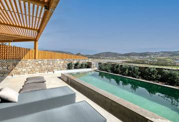 Ferienhaus für 3 Personen, mit Balkon und Seeblick sowie Garten auf Mykonos