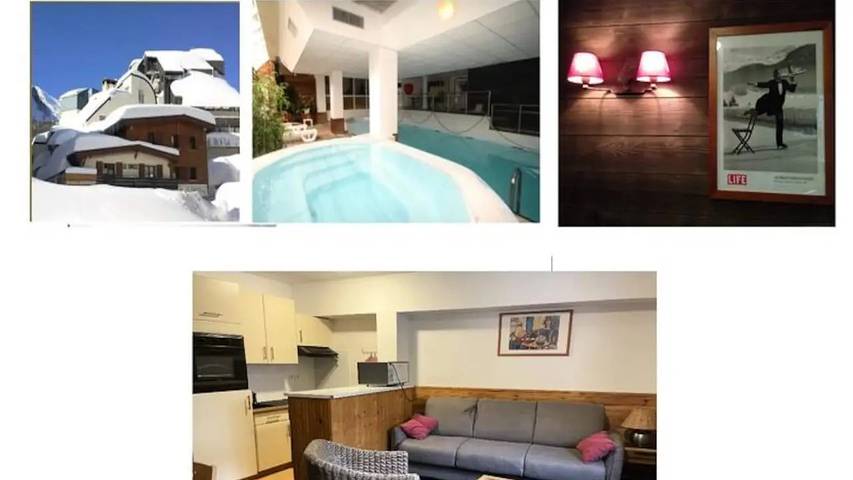 Chalet pour 10 personnes, avec balcon et piscine, animaux acceptés dans Gourette