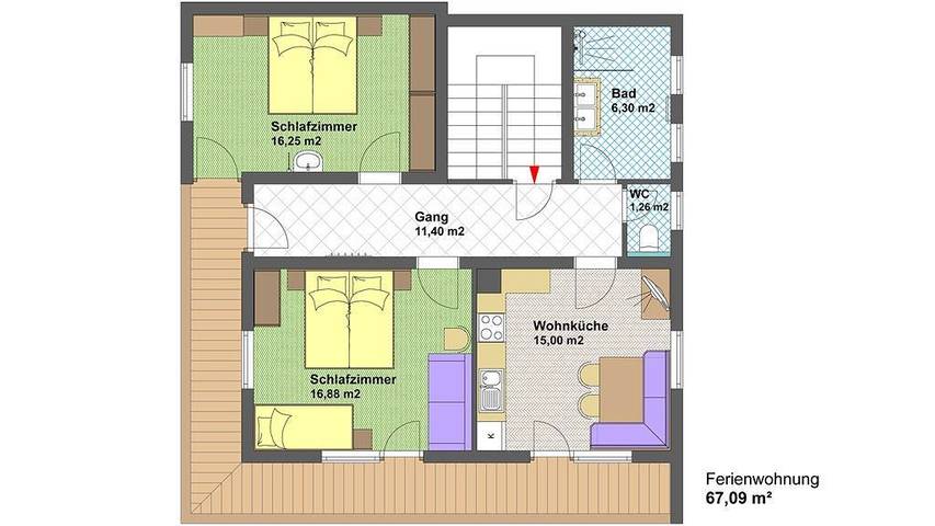 Ferienwohnung für 6 Personen, mit Balkon in Vorderlanersbach - 4