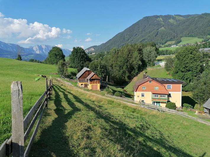 Ferienwohnung für 6 Personen, mit Balkon und Garten sowie Ausblick
