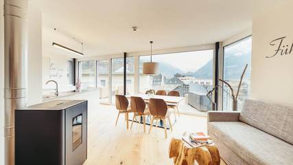 Ferienwohnung für 4 Personen, mit Ausblick und Sauna, kinderfreundlich in Schruns