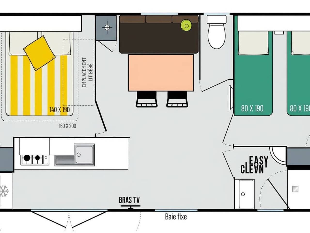 Mobil-home confortable avec terrasse - 6 personnes in Saint-Gérons, Région d'Aurillac