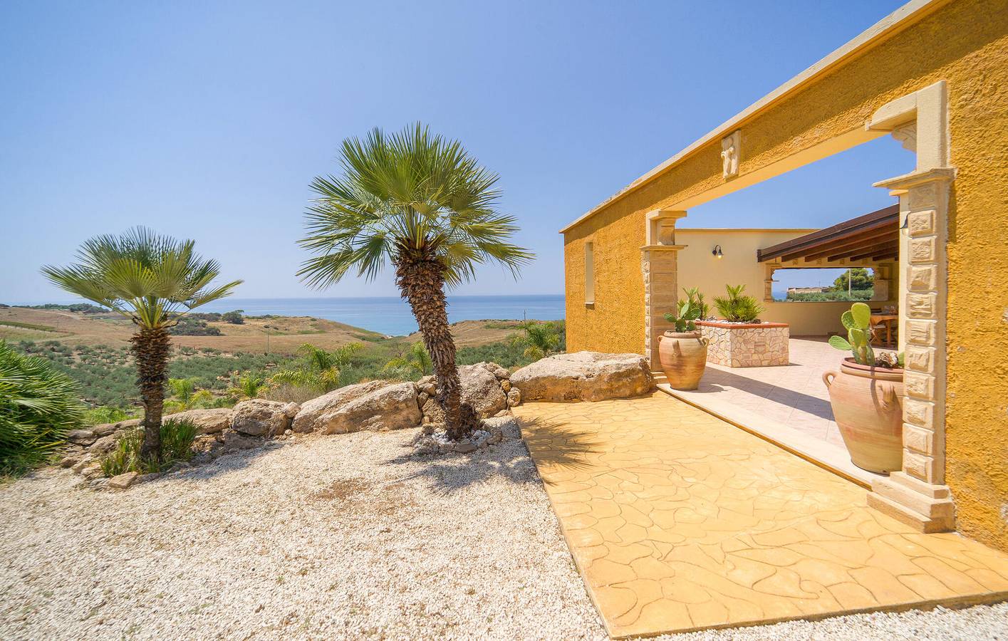 Appartement am Pool mit AC, Terrasse und Meerblick in Ribera, Agrigento Provinz