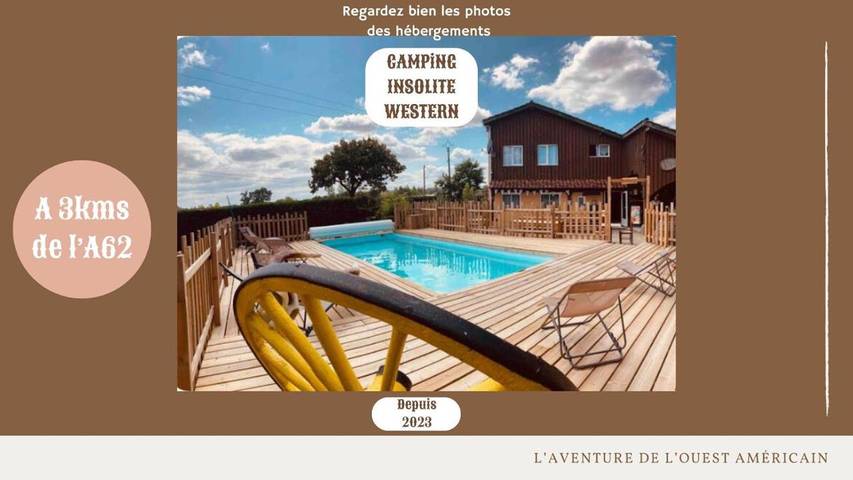 Gîte pour 2 personnes, avec terrasse et piscine ainsi que vue et jardin à Bouglon