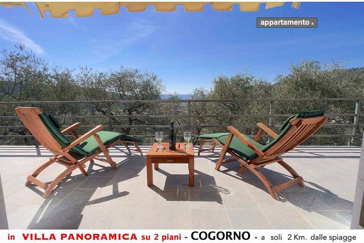 Appartamento intero, Appartamento B in villa con vista panoramica in San Salvatore, Cogorno
