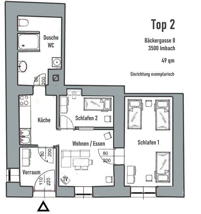 Cały apartament wypoczynkowy, Apartment Kremstal / Top 2 in Senftenberg (Brandenburgia), Bezirk Krems an der Donau-Land