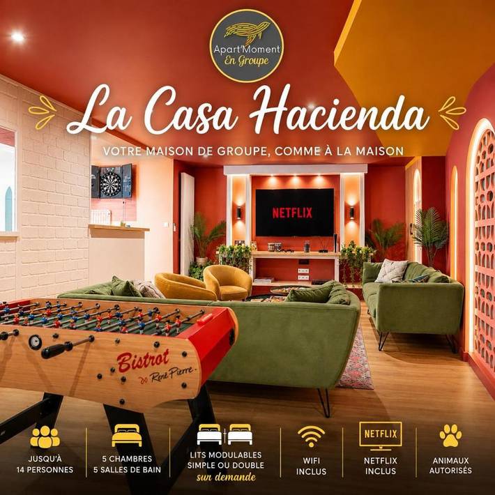 Maison de vacances pour 14 personnes, avec terrasse