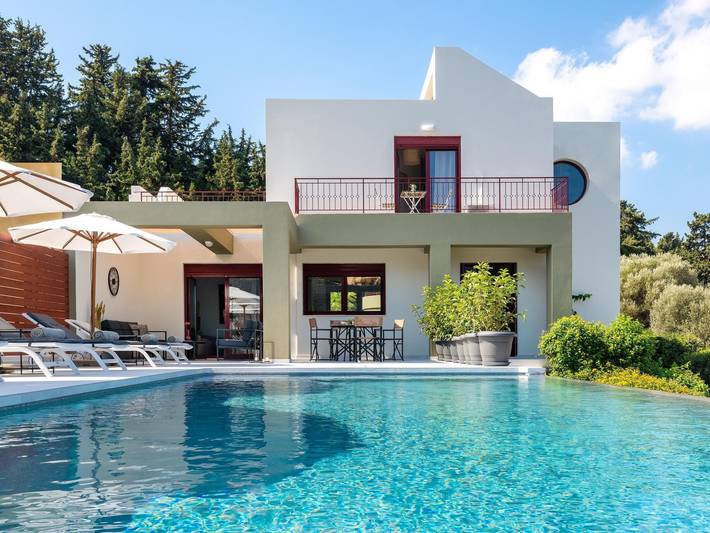 Ferienhaus für 6 Personen, mit Pool und Balkon sowie Garten in Koskinou