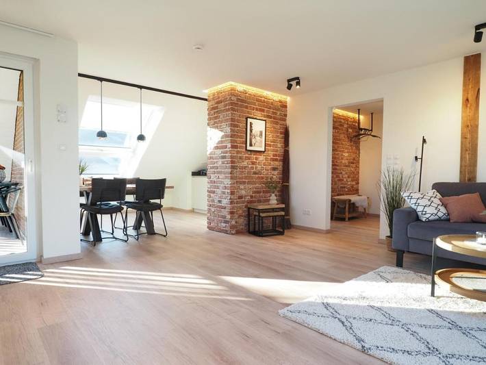Ferienwohnung für 3 Personen, mit Balkon und Terrasse sowie Ausblick in Beverstedt
