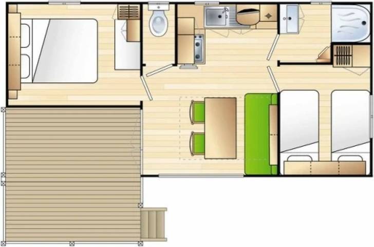 Mobil home pour 6 personnes, avec bassin pour enfant à La Romieu - 4
