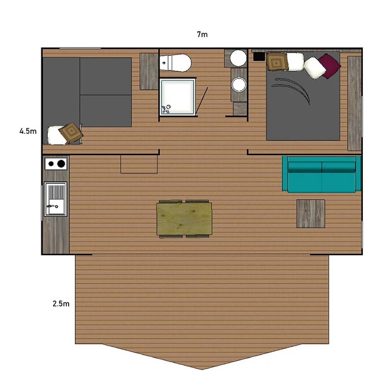 Zecamping 4 étoiles piscine couverte locatif 34m2 in Saint-Hilaire-de-Riez, Vendée