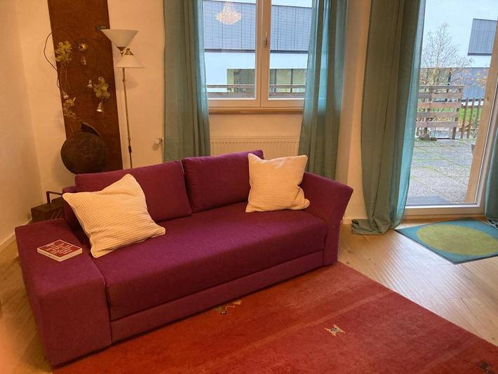 Ferienwohnung für 4 Personen, mit Balkon und Terrasse sowie Garten und Ausblick in Mosbach