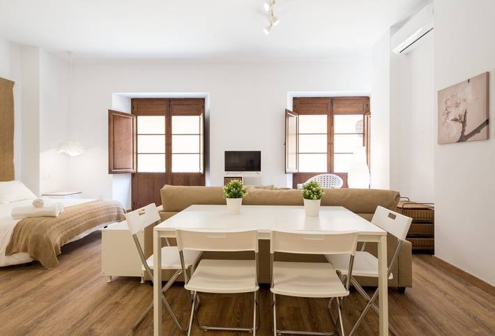 Monolocale intero, Monolocale per 4 persone con balcone in Malaga Centro Historico, Malaga