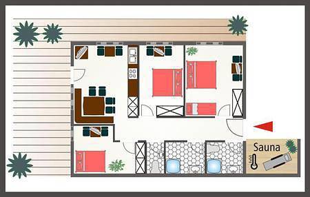 Vakantieappartement voor 8 personen, with tuin and balkon as well as sauna, kindvriendelijk - 1