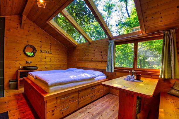 Appartement de vacances entier, Ochys Waldfreizeitpark Kreuzstetten - Zweibetthütte in Mistelbach