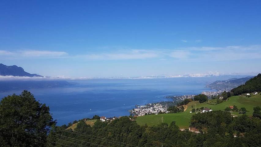 Ferienwohnung für 6 Personen, mit Terrasse und Garten sowie Seeblick und Ausblick in Montreux