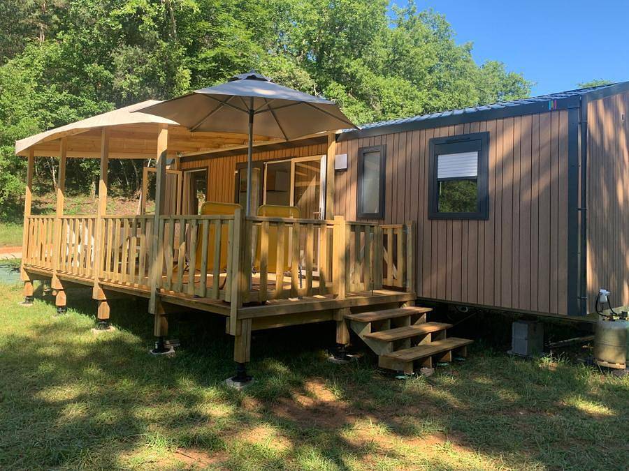 Camping La Castillonderie - Mobilheim 6 personen - Komfort 3 Zimmer - 33m² - Klimaanlage + Tv in Thonac, Périgord Noir