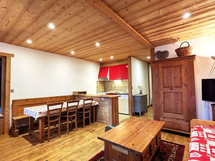 Ganze Wohnung, Gemütliche Wohnung 4-6 Pers Balkon, Ski-in/Ski-out, überdachter Parkplatz in La Clusaz, Annecy und Umgebung