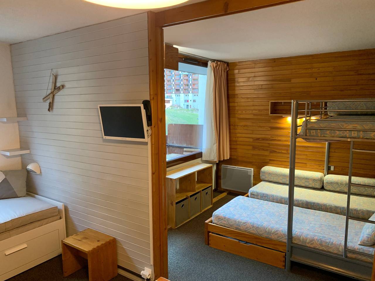 Apartamento entero, Apartamento 'Le refuge des 3 gamelles' con vistas a la montaña y balcón in La Plagne, La Plagne-Tarentaise