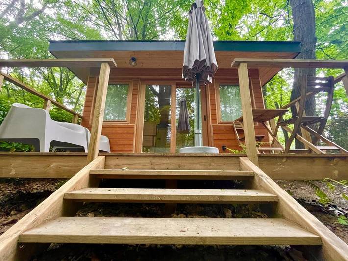 Tente pour 2 personnes, avec Terrasse ainsi que Jardin et Vue à Rebecq