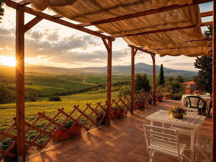 Ferienhaus für 4 Personen, mit Balkon und Garten