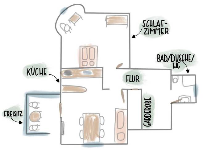 Ferienwohnung für 3 Personen, mit Terrasse und Garten sowie Sauna und Ausblick in Bad Brückenau - 4