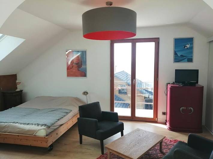 Gîte pour 2 personnes, avec jardin ainsi que vue et balcon dans Gruffy