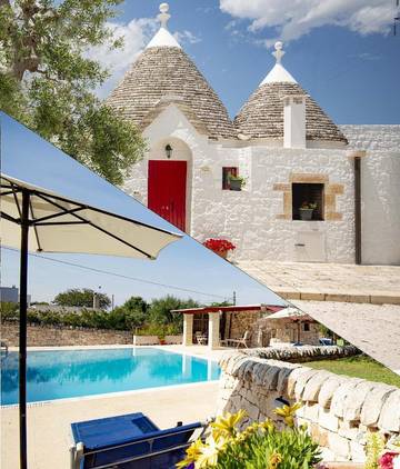 Gîte pour 4 personnes, avec vue ainsi que jardin et piscine à Locorotondo