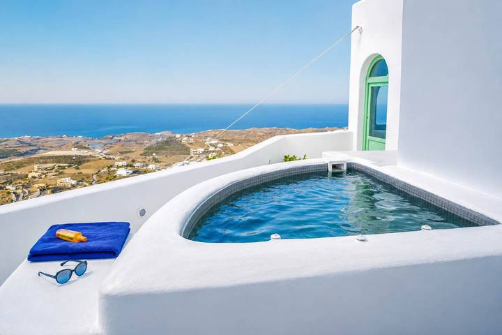 Ganze Wohnung, Two Gods Santorini Premium Jacuzzi Sea View Suites in Vourvoulos, Santorin