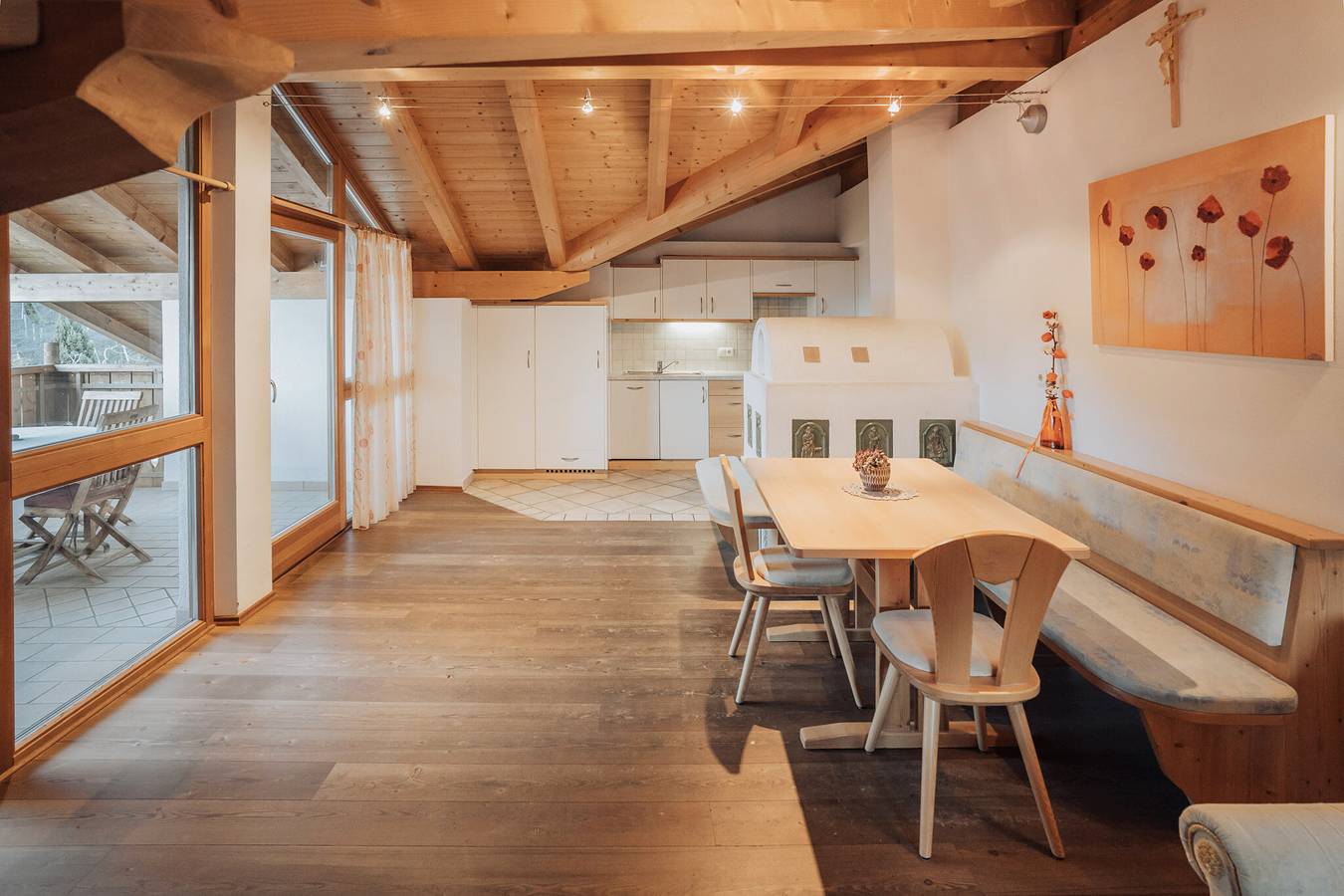 Ganze Wohnung, Ferienwohnung 'Oberegghof Hahnenkamm' mit Bergblick und Wlan in Riffian, Texelgruppe