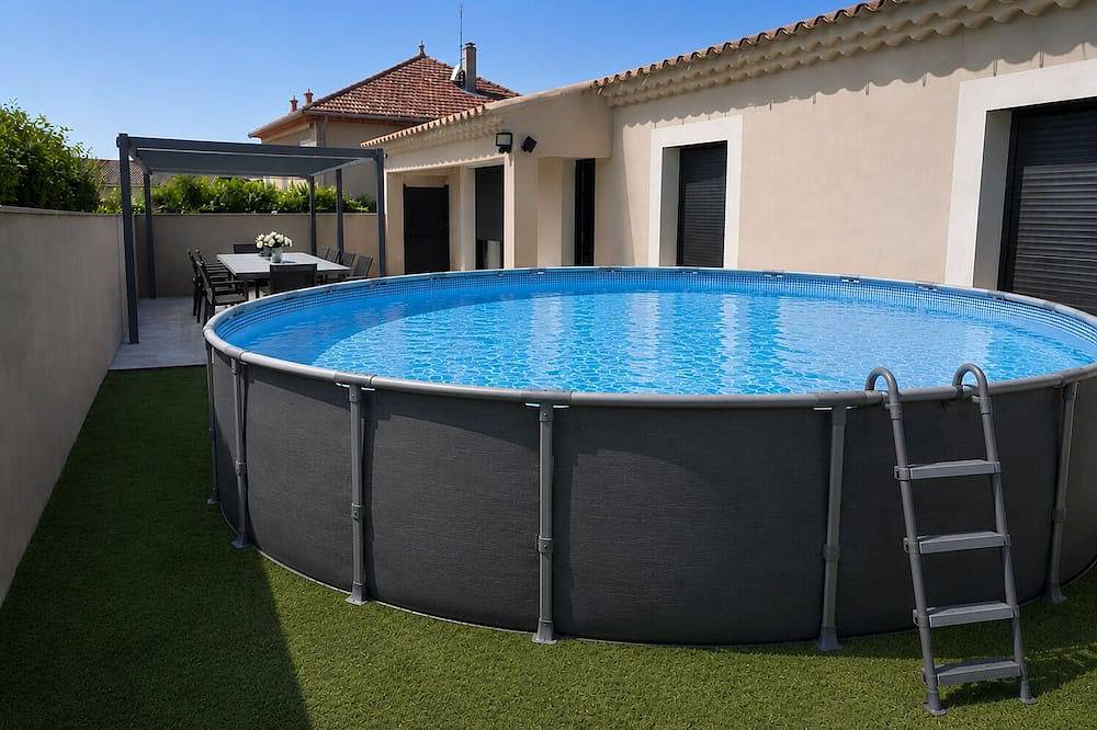 Villa moderne avec grande piscine hors-sol privée – 3 chambres in Vacqueyras, Vaucluse