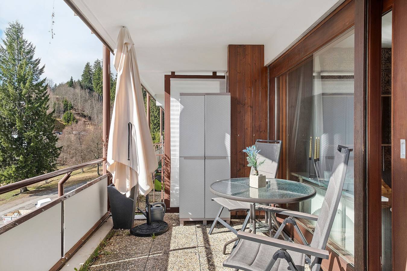 Entire studio, Studio Apartment 'Ferienwohnung Schwarzwald Schlössle' with Mountain View, Private Terrace and Wi-Fi in Schönwald, Southern Black Forest