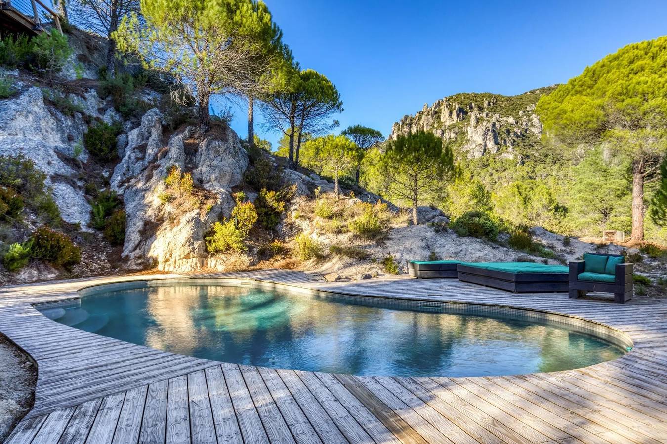Casa vacacional «Le Sabel» con vistas a la montaña, piscina privada y Wi-Fi in Mourèze, Región de Lodève
