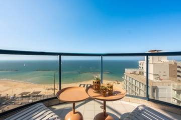 Gîte pour 2 personnes, avec balcon et vue sur l’océan à Tel Aviv