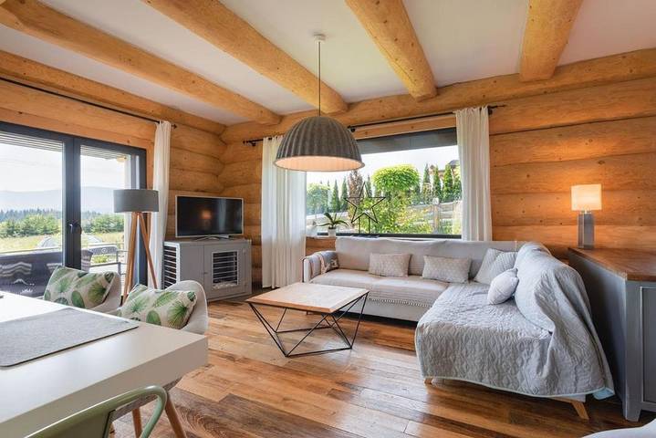 Domek letniskowy dla 8 osób, z ogród i jacuzzi oraz sauna w Zawoja