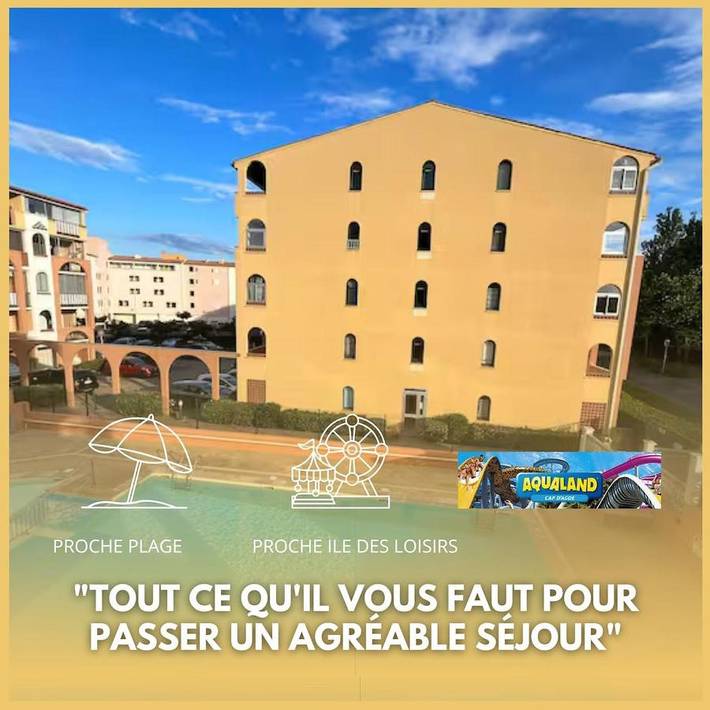 Appartement de vacances pour 4 personnes, avec piscine et terrasse