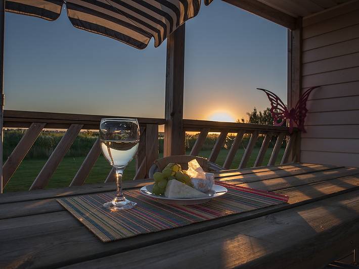 Ferienhaus für 6 Personen, mit Balkon/Terrasse und Terrasse sowie Garten